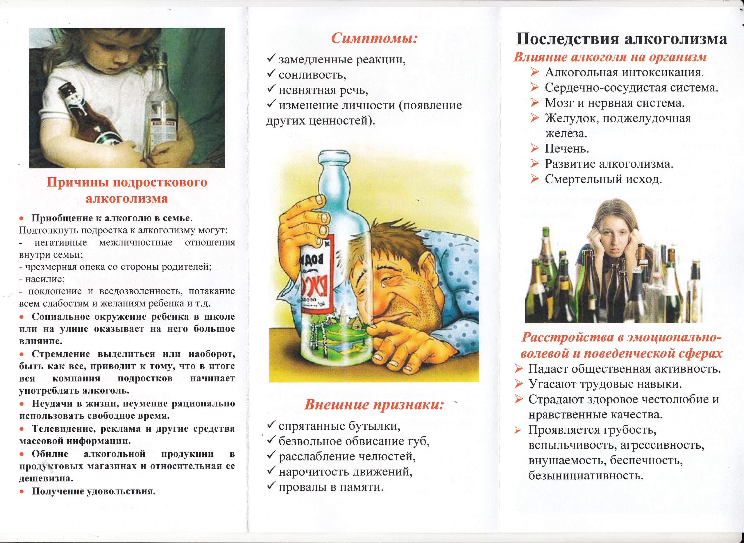 Брошюра о вреде алкоголя